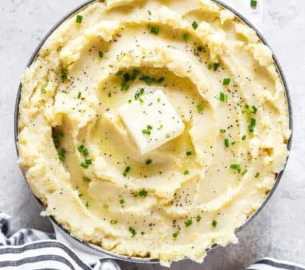 Garlic Mashed Potatoes with Lemon Artichoke Spread